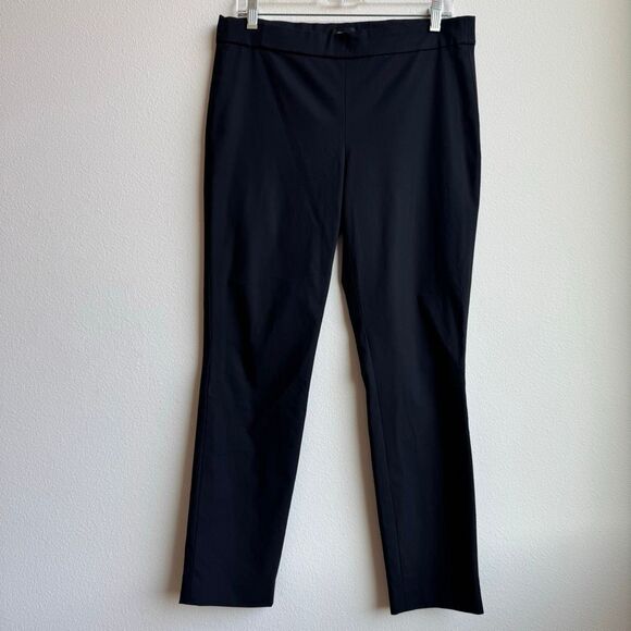 Theory Alettah Cropped Slim Black Trouser Career Office Pants Size 4 Small - Picture 2 of 7